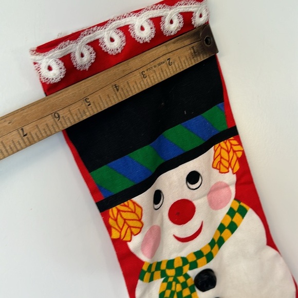 VINTAGE Christmas Stocking snowman - homemade - unique - Picture 7 of 7